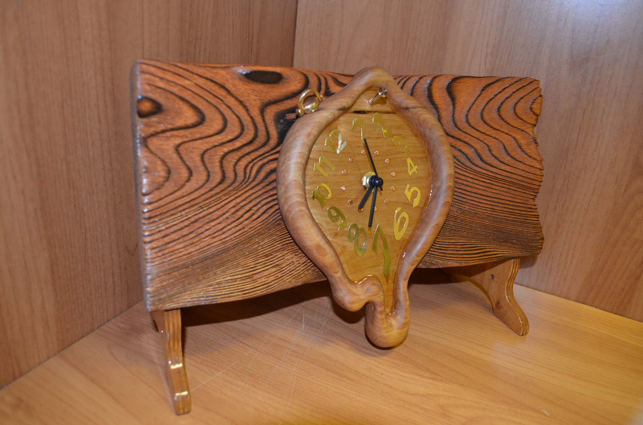 Clock with surre style - My, With your own hands, Woodworking, Longpost, Clock