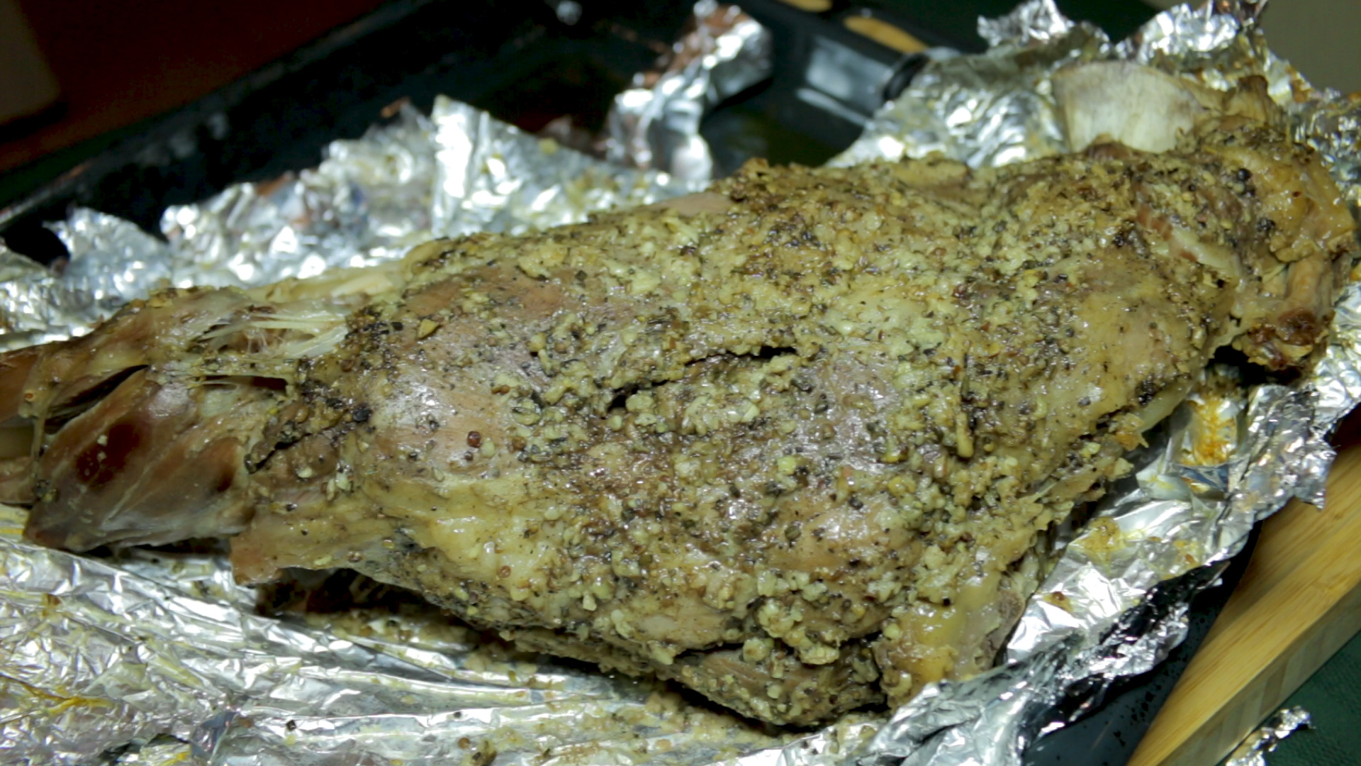 Delicious leg of lamb in the oven - My, Food, Video recipe, Longpost, Mutton, Video, Recipe, Oven