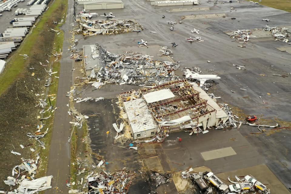 Aftermath of a tornado at John C Tune Airport-Jwn - USA, Tennessee, Tornado, Nature, Element, The airport, Longpost