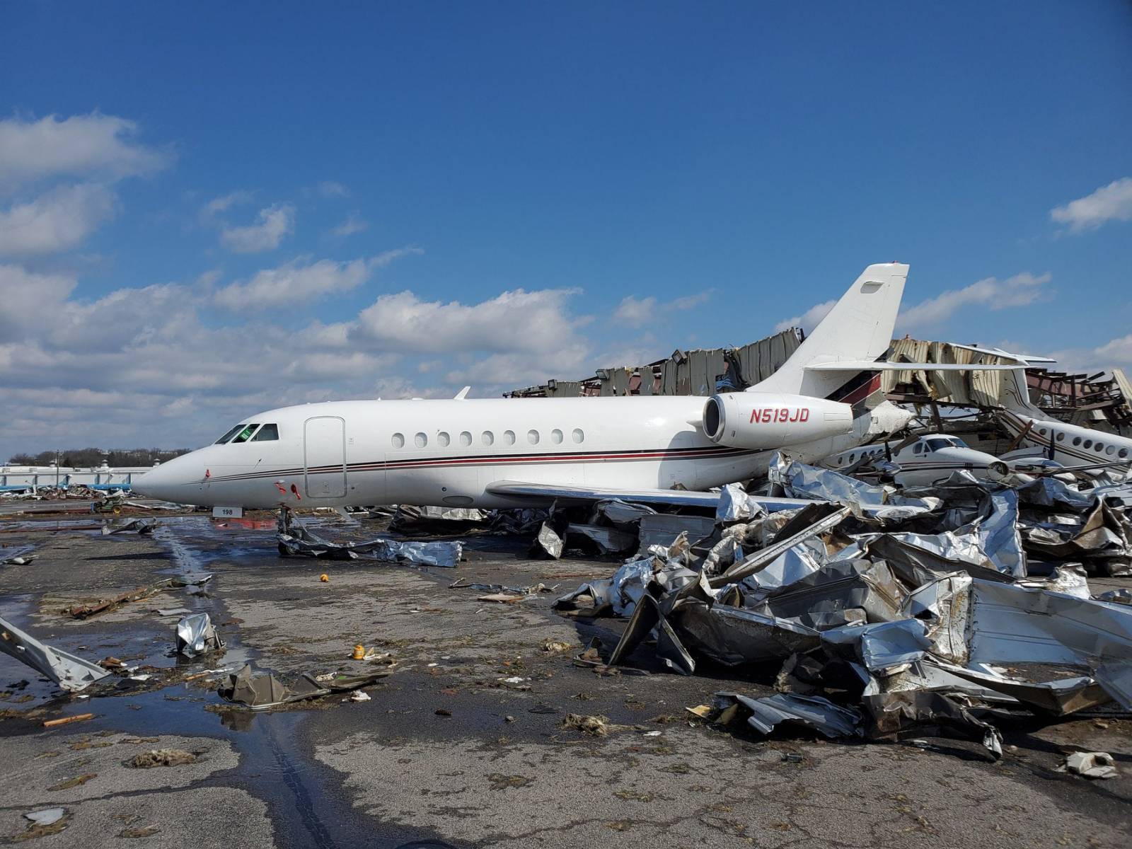 Aftermath of a tornado at John C Tune Airport-Jwn - USA, Tennessee, Tornado, Nature, Element, The airport, Longpost