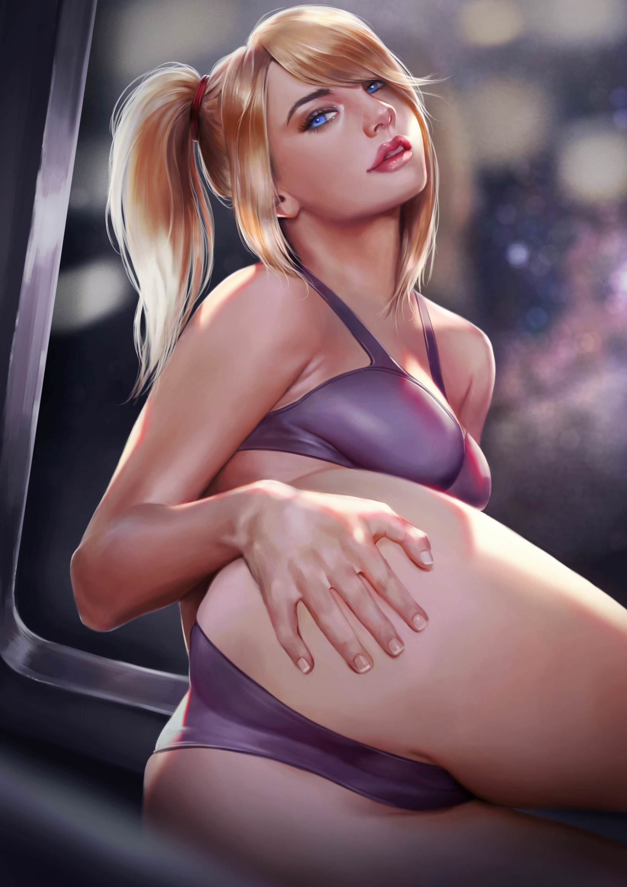 Samus Aran - NSFW, Арт, Рисунок, Metroid, Samus Aran, Эротика, Нижнее белье, Game Art, Firolian, Длиннопост