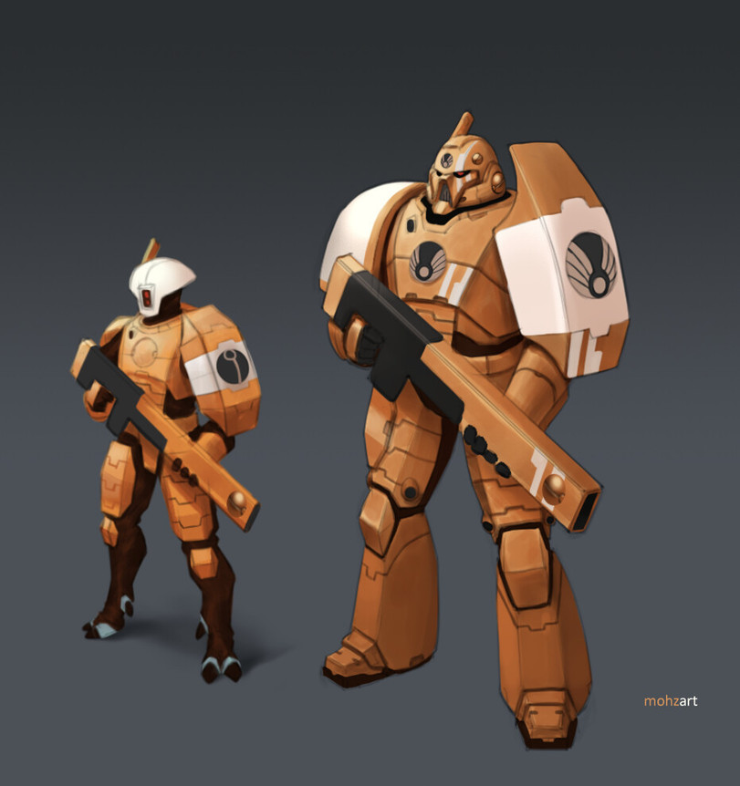 Tau and power armor - Warhammer 40k, Wh Art, Longpost