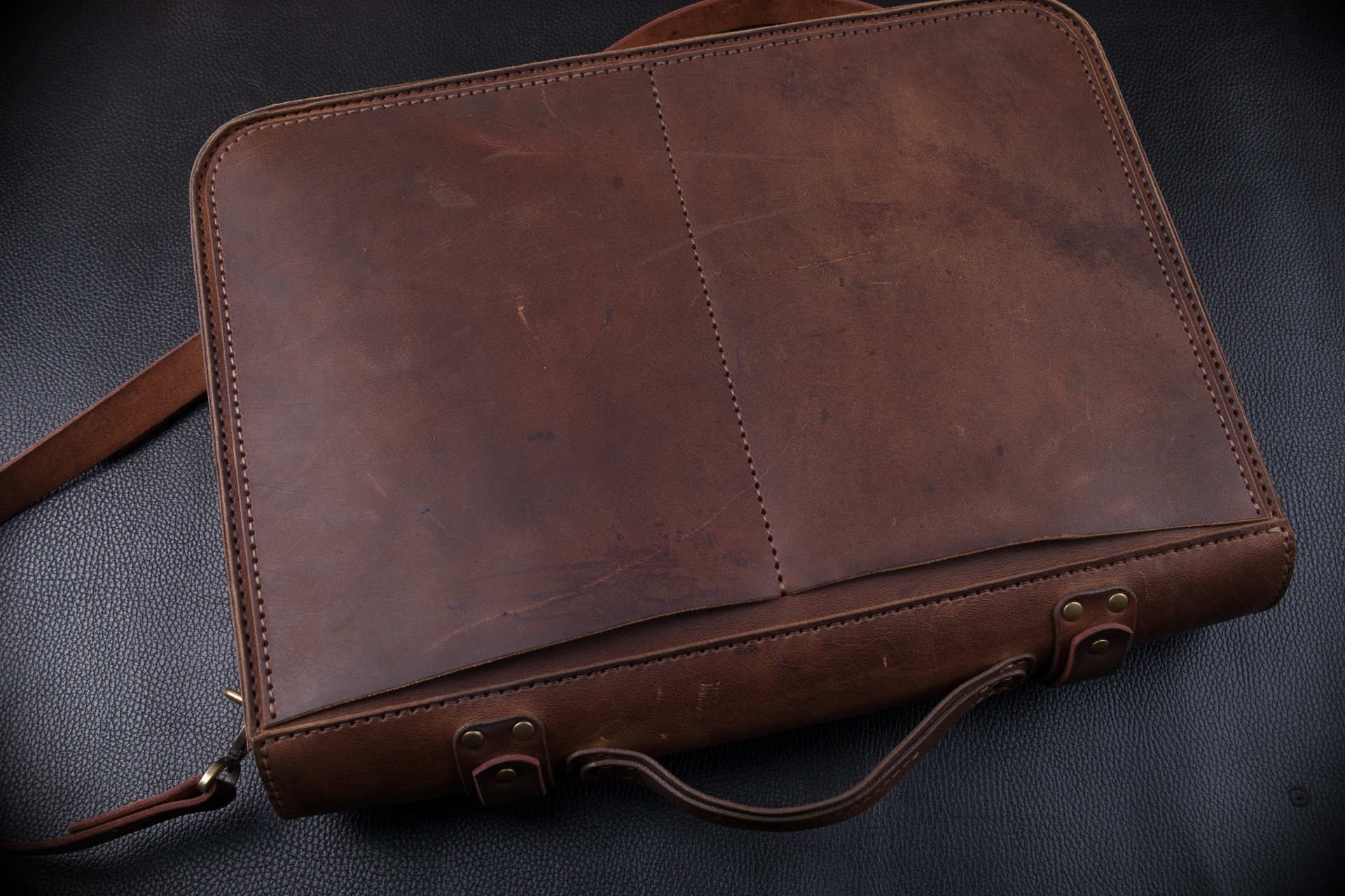 Laptop briefcase - My, Leather, Briefcase, Longpost