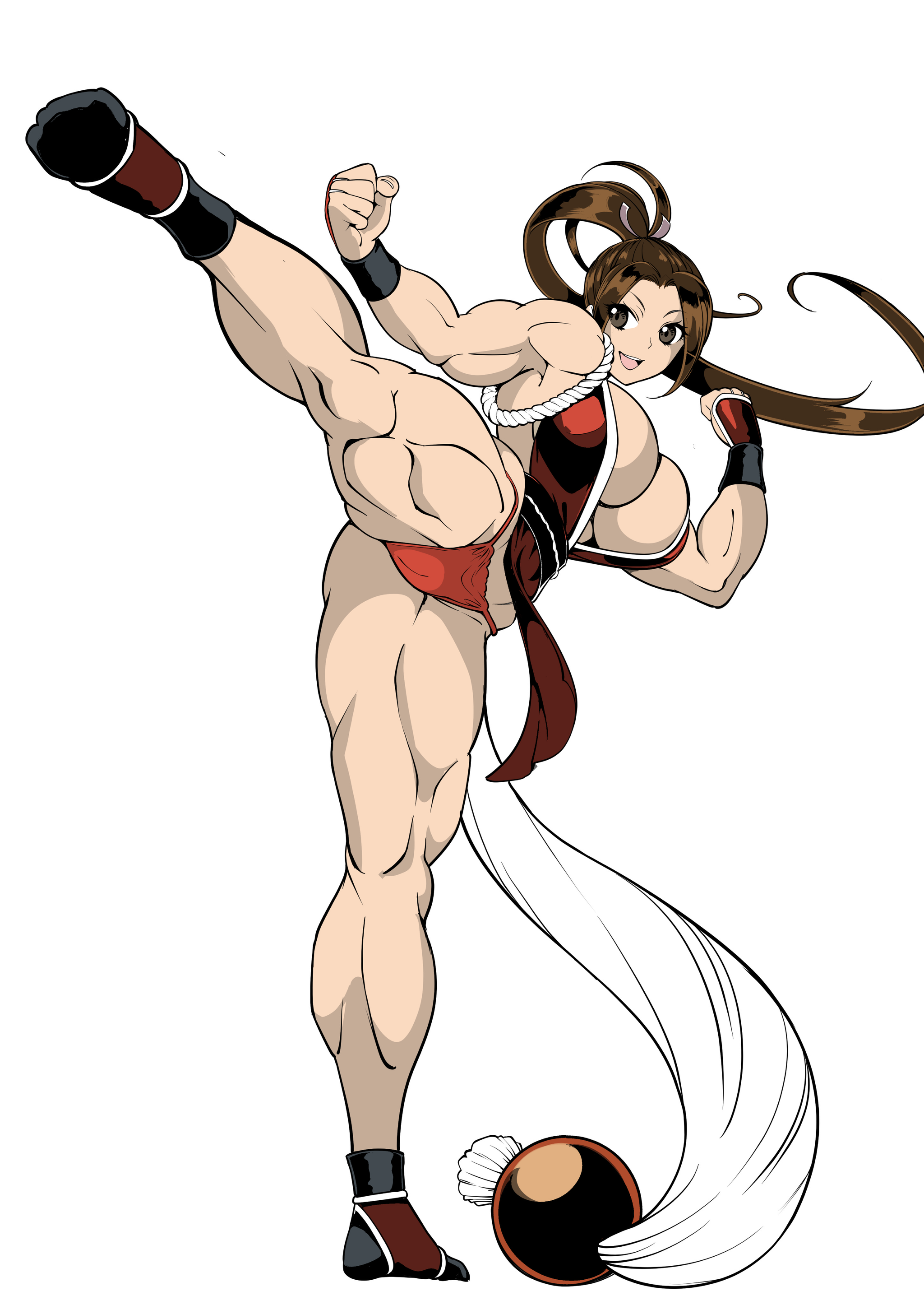 Mai Shiranui - Art, Strong girl, Sleep-Sleep, Mai Shiranui, The king of fighters, Anime, Anime art, Longpost