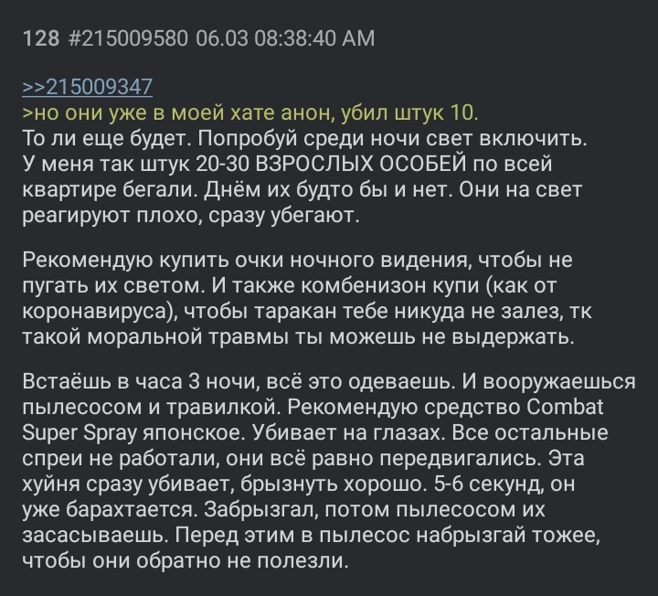 Insectophobia thread - Dvach, Thread, Cockroaches, Insectophobia, Disgusting, Screenshot, From the network, Mat, Longpost