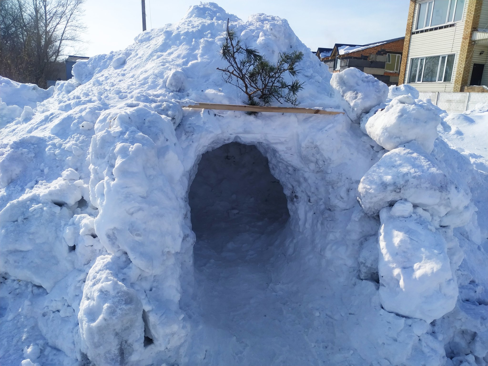 Snow catacombs - My, Snow, Winter, The buildings, Children