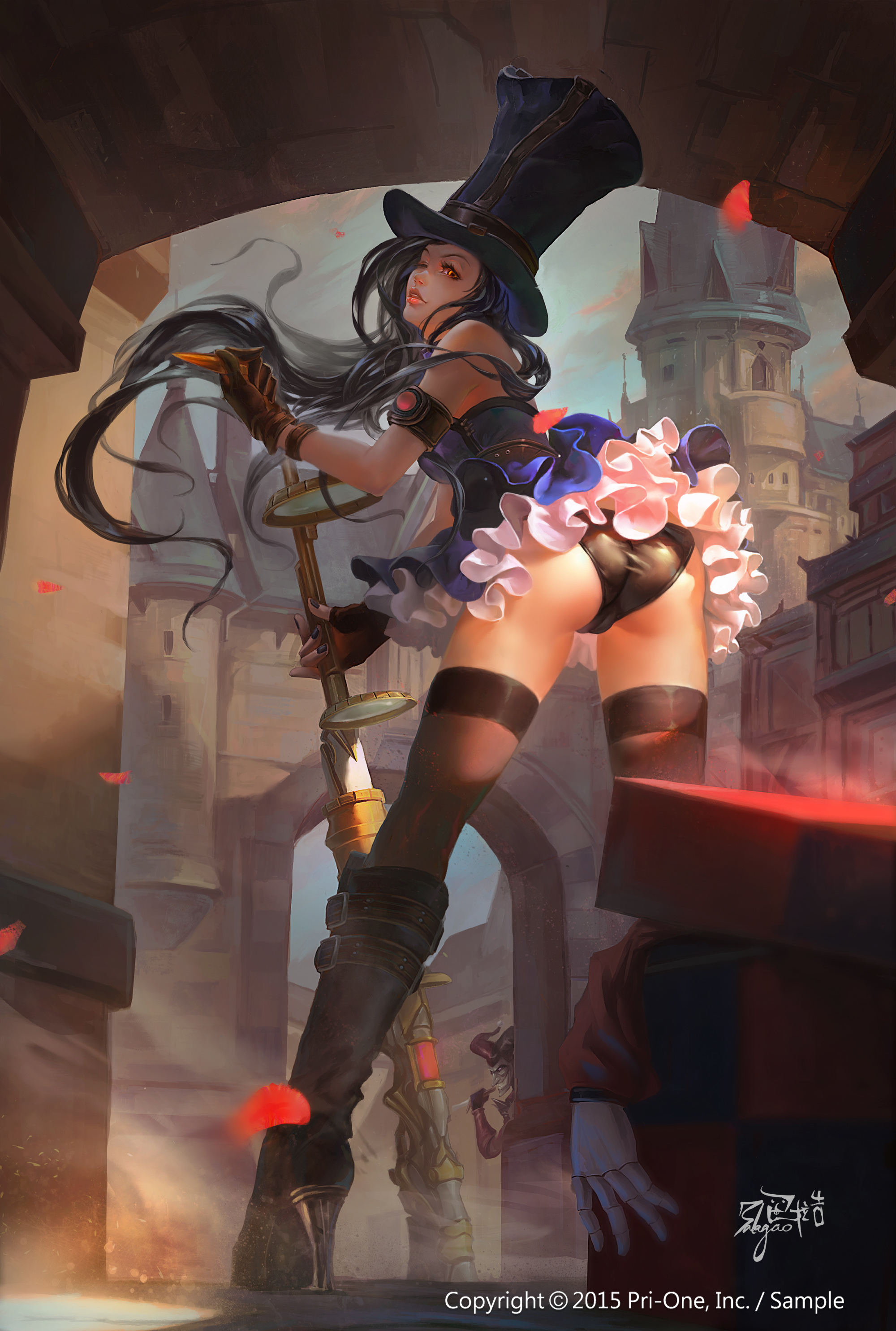 Caitlyn - NSFW, Art, League of legends, Caitlin, Erotic, Game art, Underwear, Booty, Hung wan yu