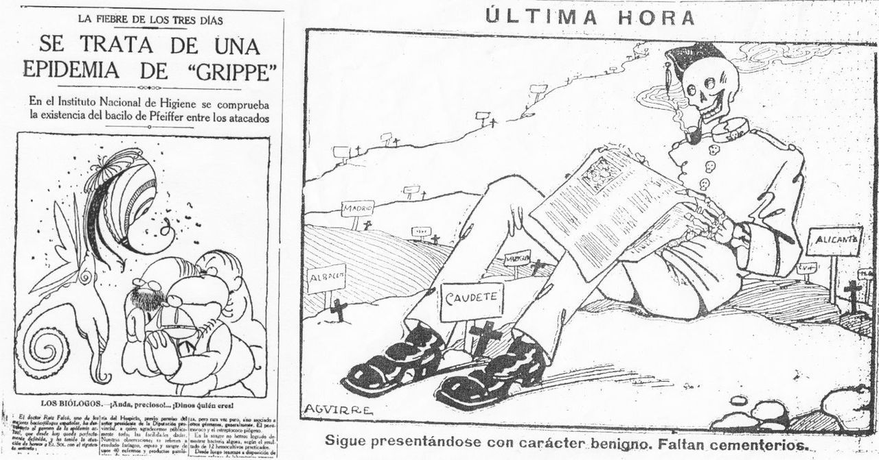 Relevant. 100-year-old newspaper cartoons about the Spanish flu - Story, Caricature, Spaniard, Epidemic, Longpost
