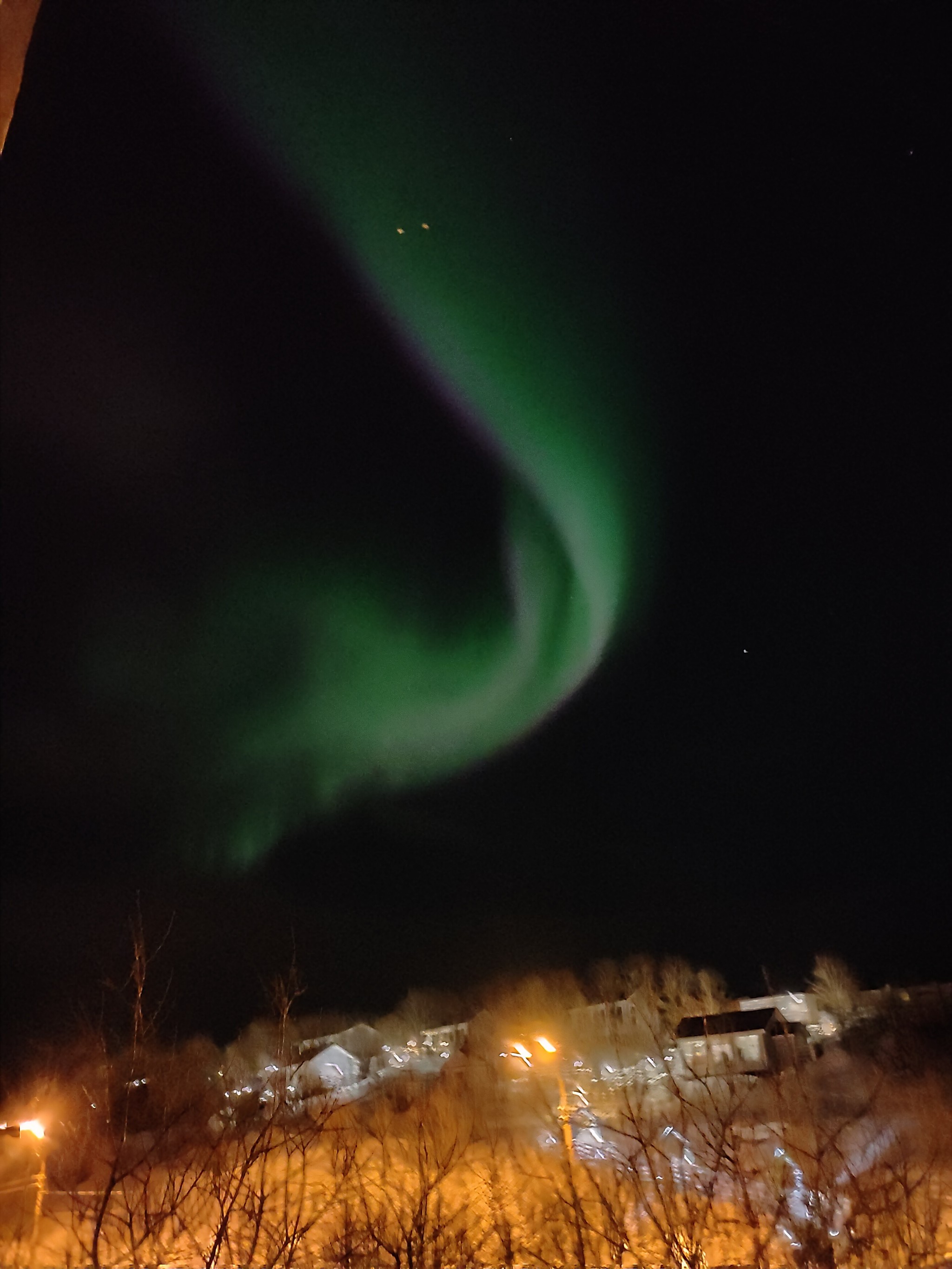 Spring came. It’s +5 outside. And in the sky... - My, Murmansk, Aurora Borealis, Quarantine, Longpost, Polar Lights