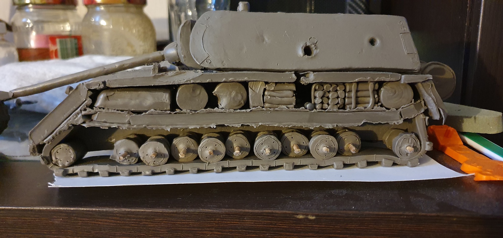 Plasticine tank building 3 - My, Plasticine, Homemade, Tanks, Models, Longpost