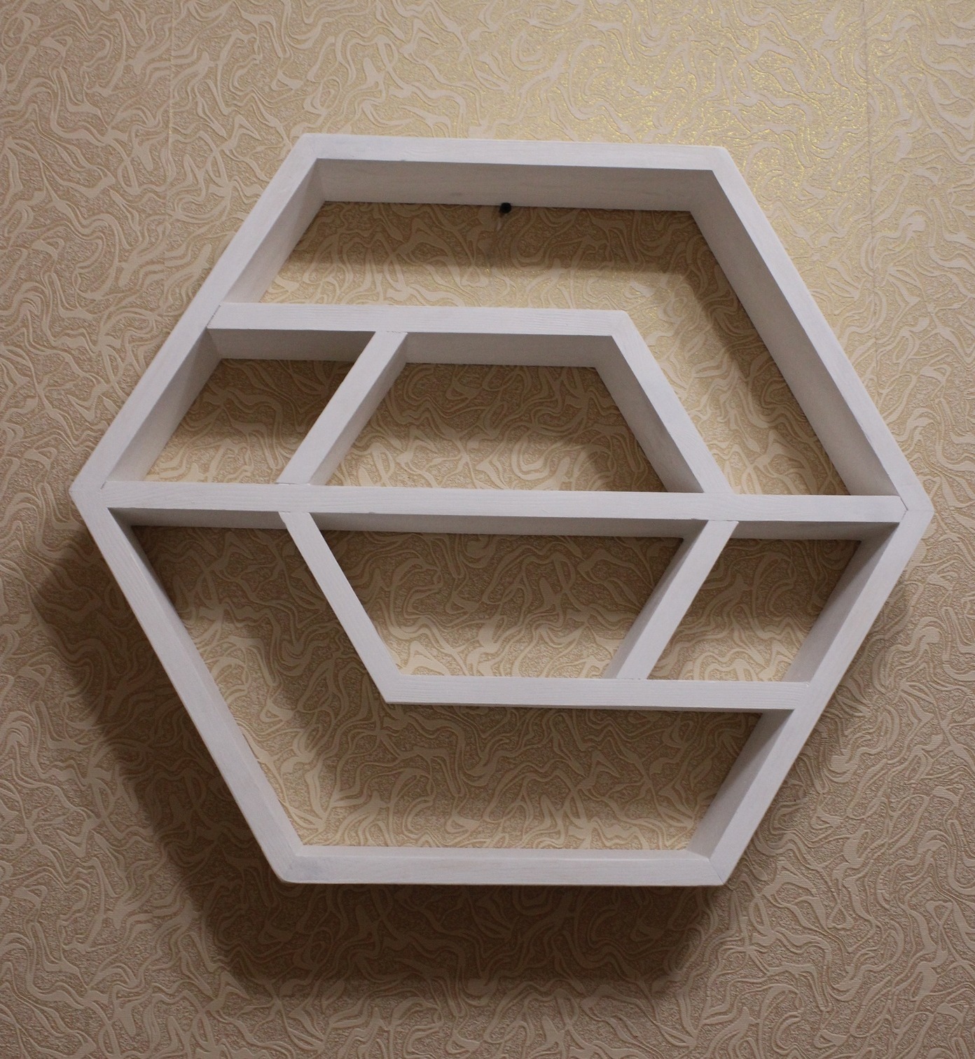 Hexagon shelf - My, A shelf, Craft, Longpost