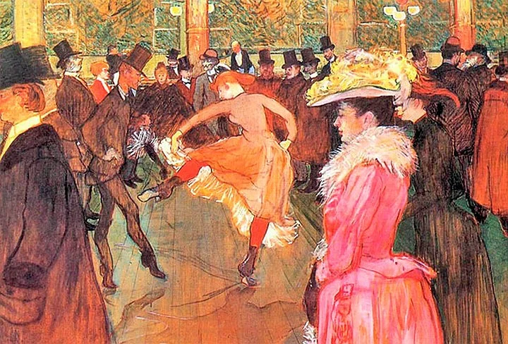 LA GULU. WINE AND MEN – ITS ATMOSPHERE - My, Cancan, Dancing, France, Toulouse-Lautrec, Longpost