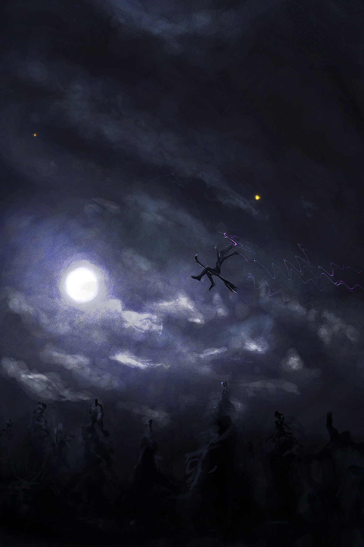 Witch's night - My, Digital drawing, Landscape