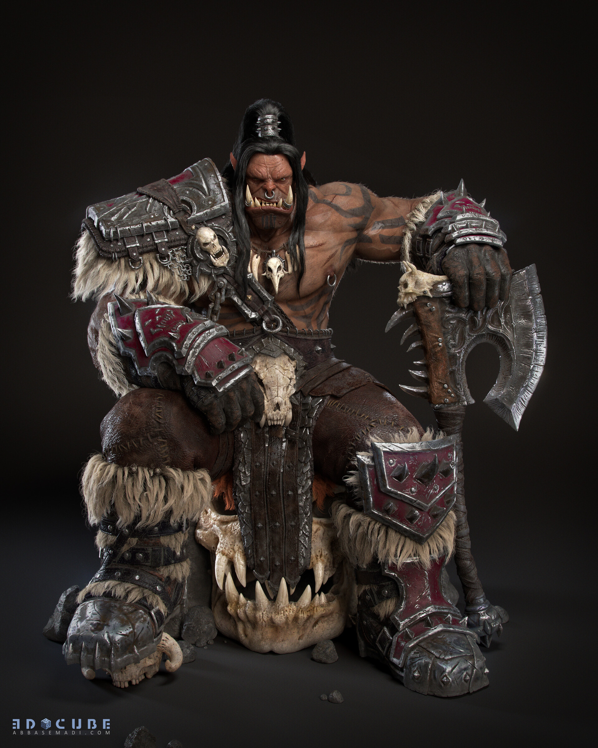 Hellscream - Art, Fan art, Draenor, Grommash Hell's Creek, Orcs, 3D, World of warcraft, Longpost