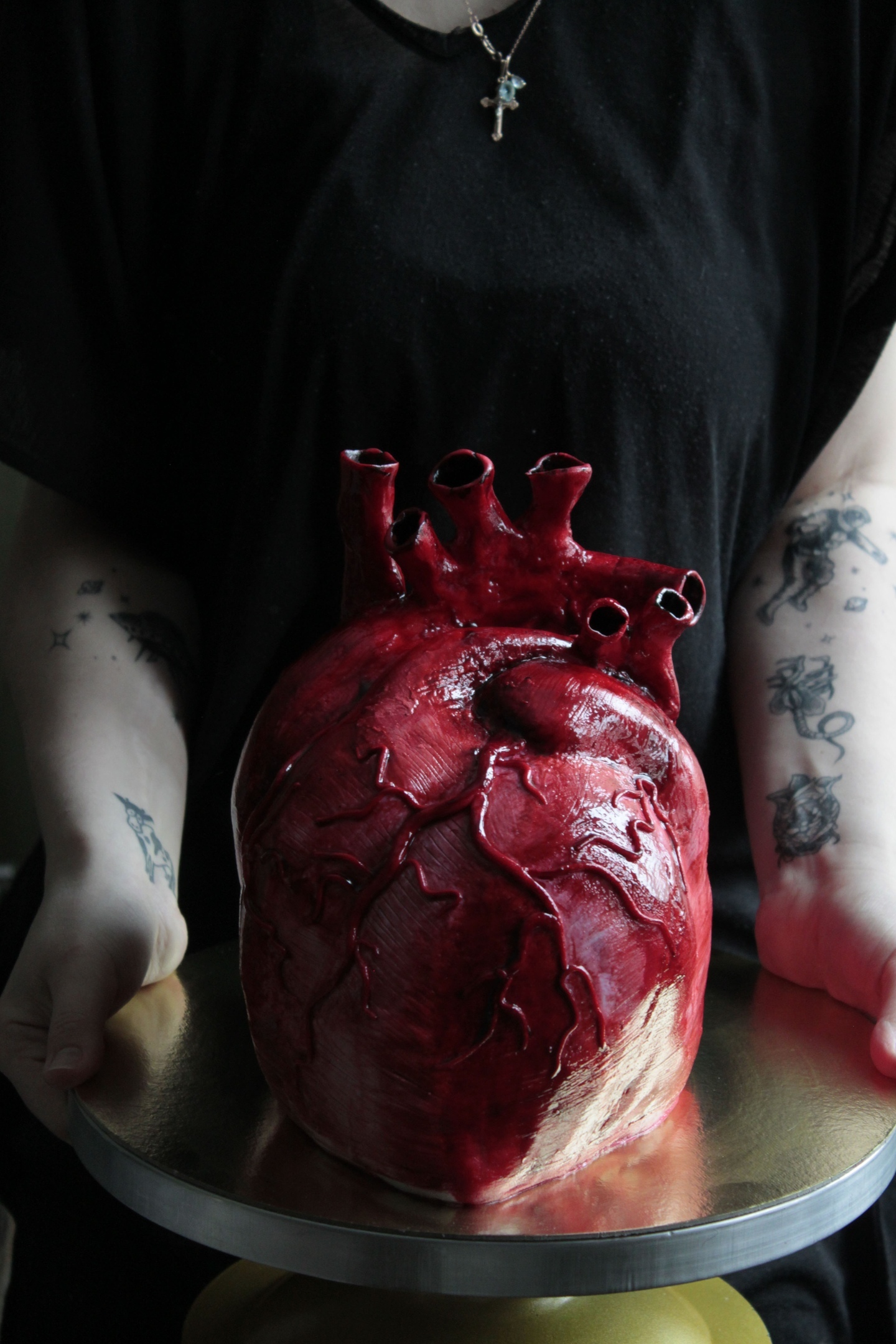 Horror cakes. Heart 3.5 kg - My, Cake, Heart, Anatomy, Horror, Creation, Darkness, Longpost