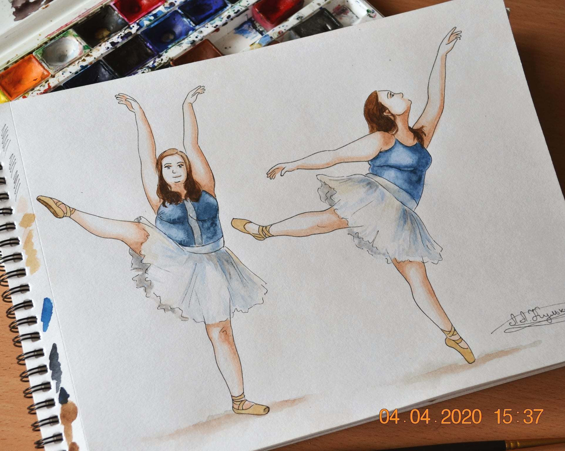 A little positivity and ballet for your feed - My, Friday tag is mine, Ballet, Ballerinas, Body positive, Positive, Watercolor, Sketch, Sketchbook