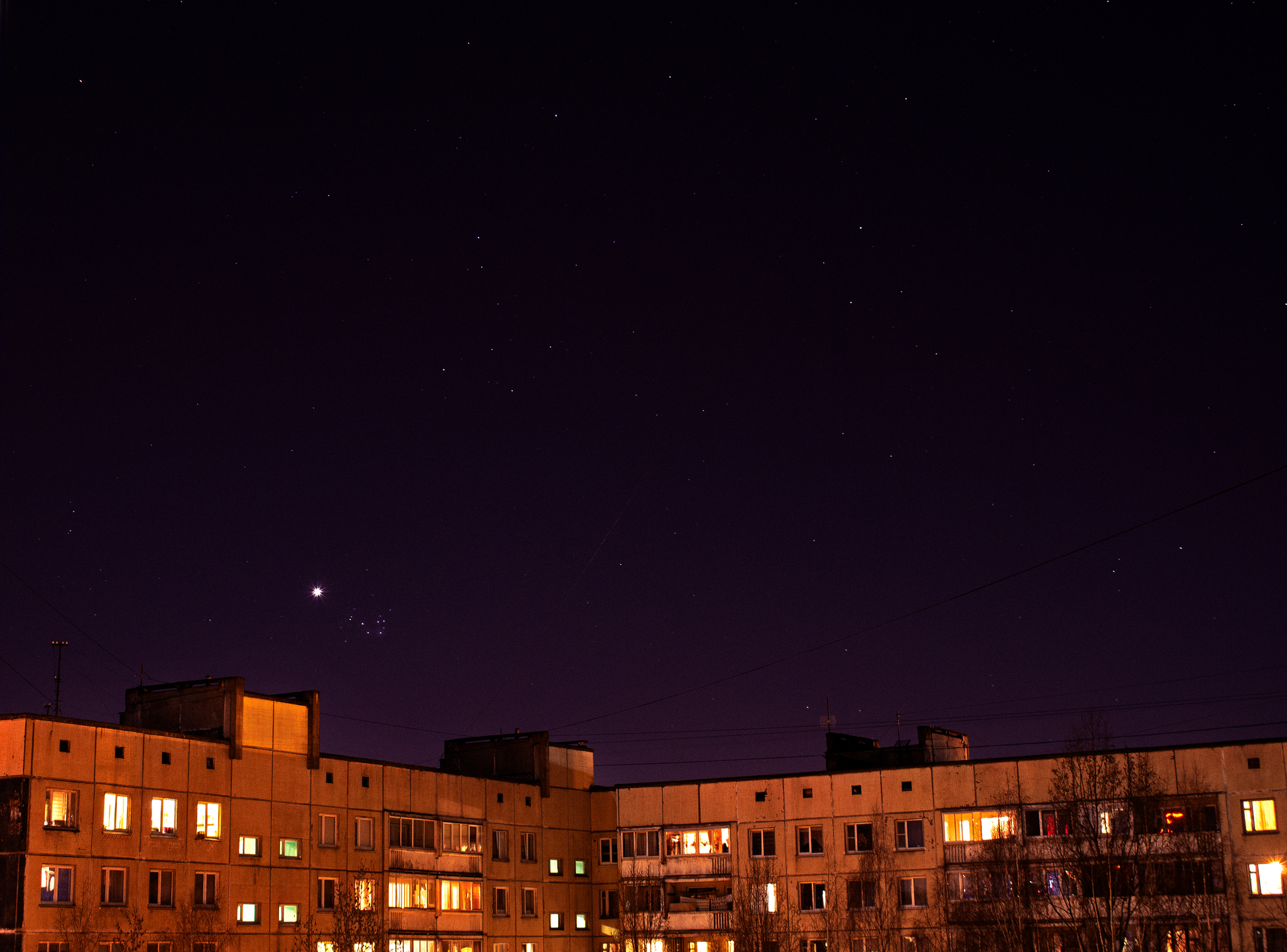 My first astrophotography - My, Astrophoto, Saint Petersburg, Panel house