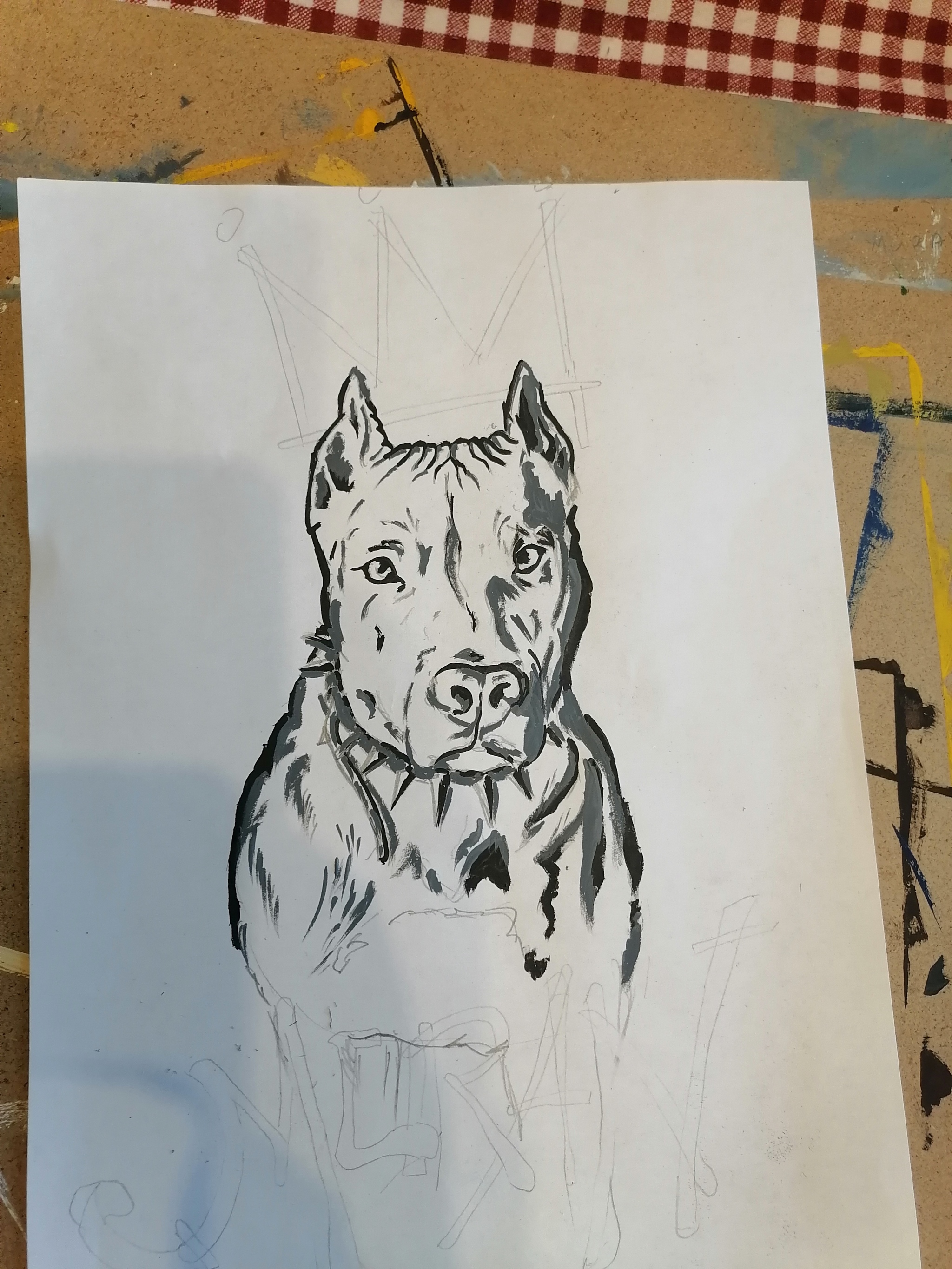 New drawing for a subscriber - My, Drawing, Dog, Longpost