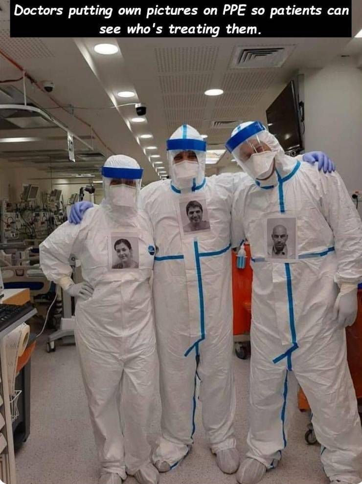 Doctors put photos of themselves on protective suits so patients can see who is treating them - Doctor, The photo, Coronavirus