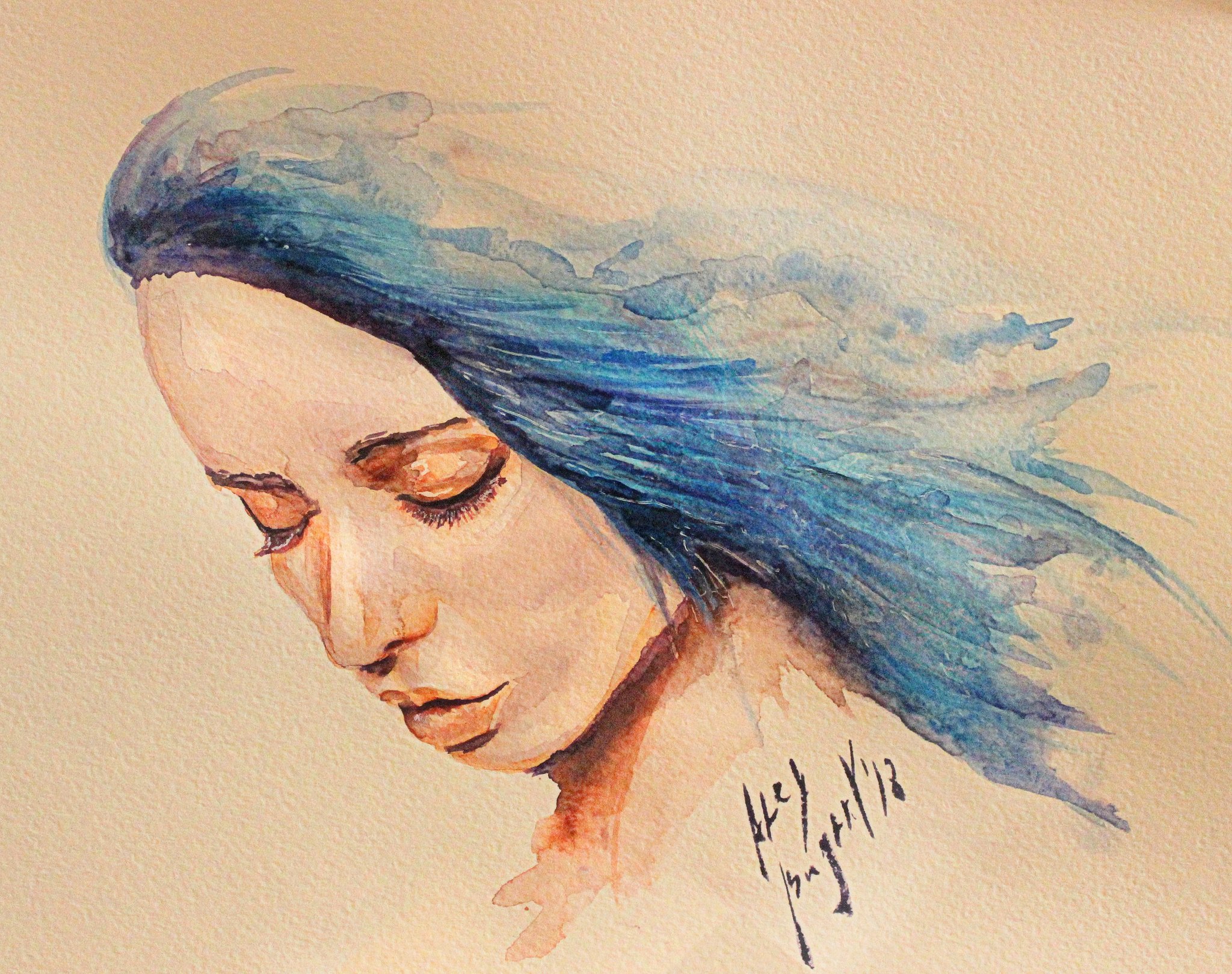 Portraits in watercolor - My, Painting, Watercolor, Creation, Portrait, Beautiful girl, Longpost