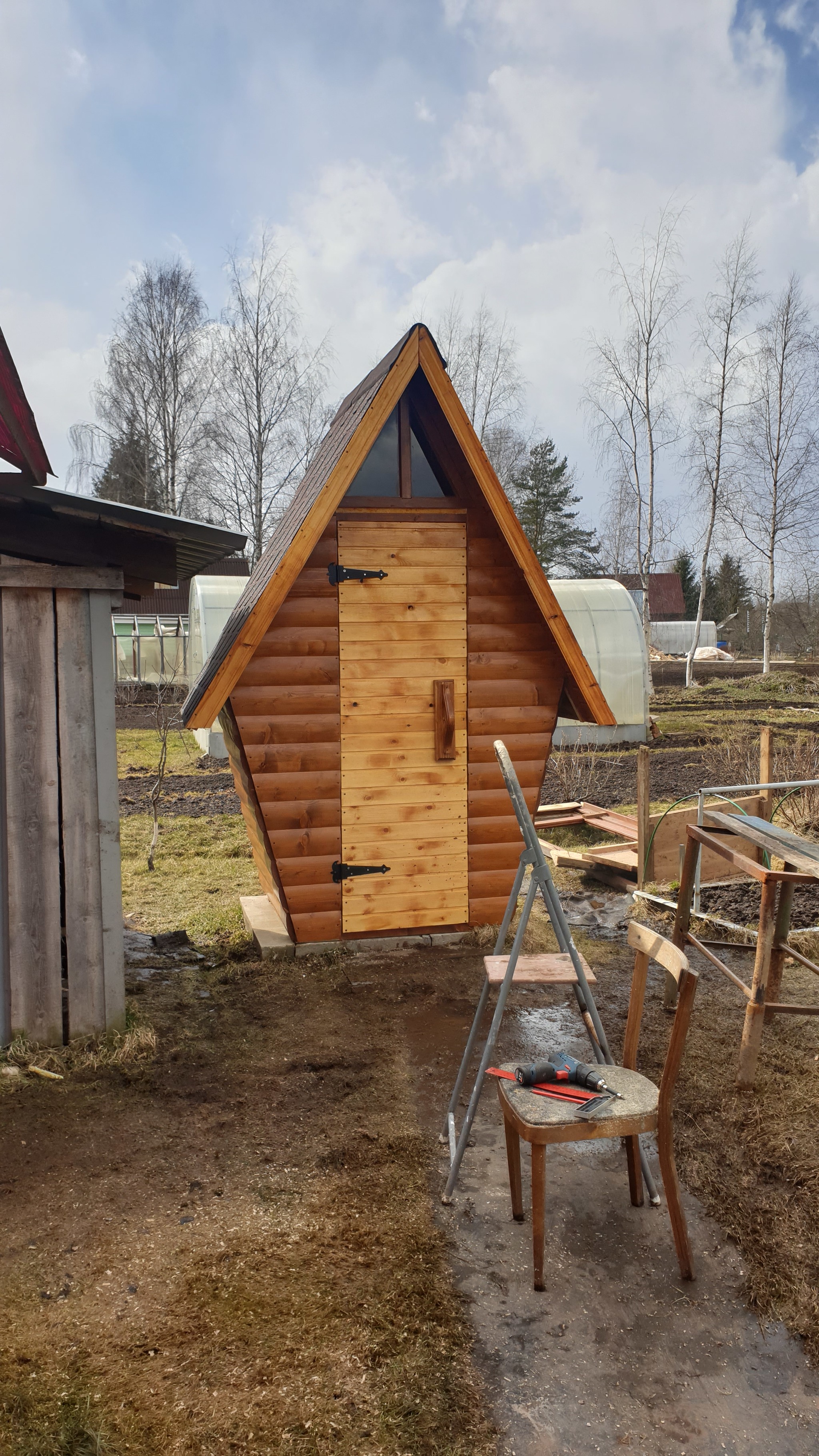 Toilet in the country - My, Dacha, With your own hands, Longpost, Needlework with process