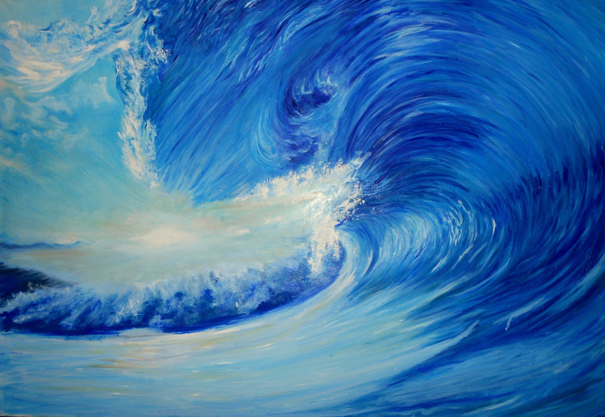 My sea painting - My, Sea, Painting, Butter, Artist, Creation, Art, Wave, Longpost