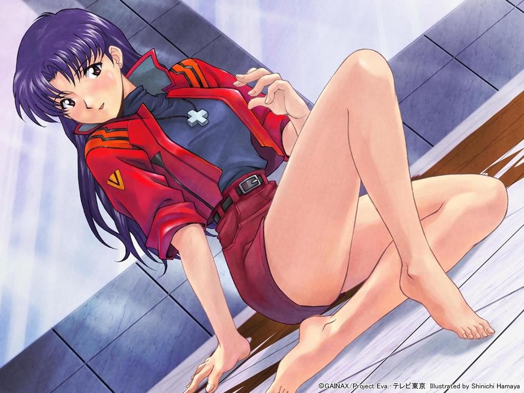 Misato Katsuragi - NSFW, Misato Katsuragi, Evangelion, Anime Art, Длиннопост, Аниме, Купальник