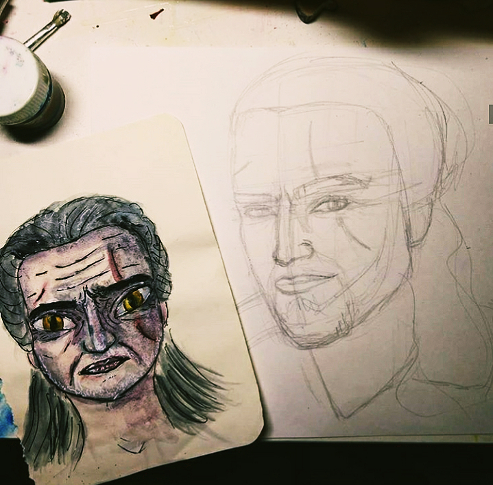 Any progress? - My, Drawing, Watercolor, Witcher, Longpost