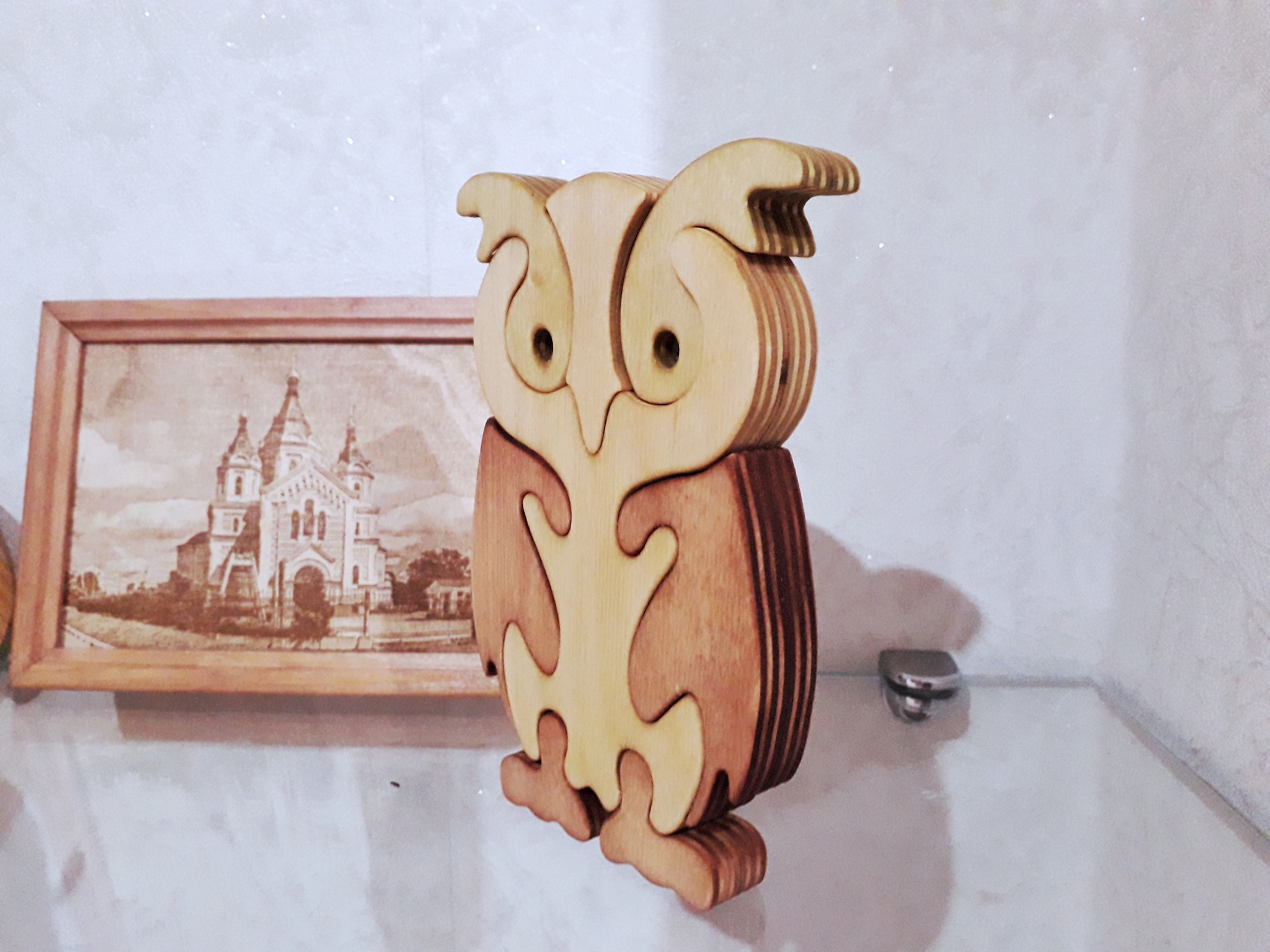 Puzzle for a child Owl - My, Sawing, Toys, Woodworking, With your own hands, Woodworking, Owl, Puzzle, Video, Longpost, Needlework without process