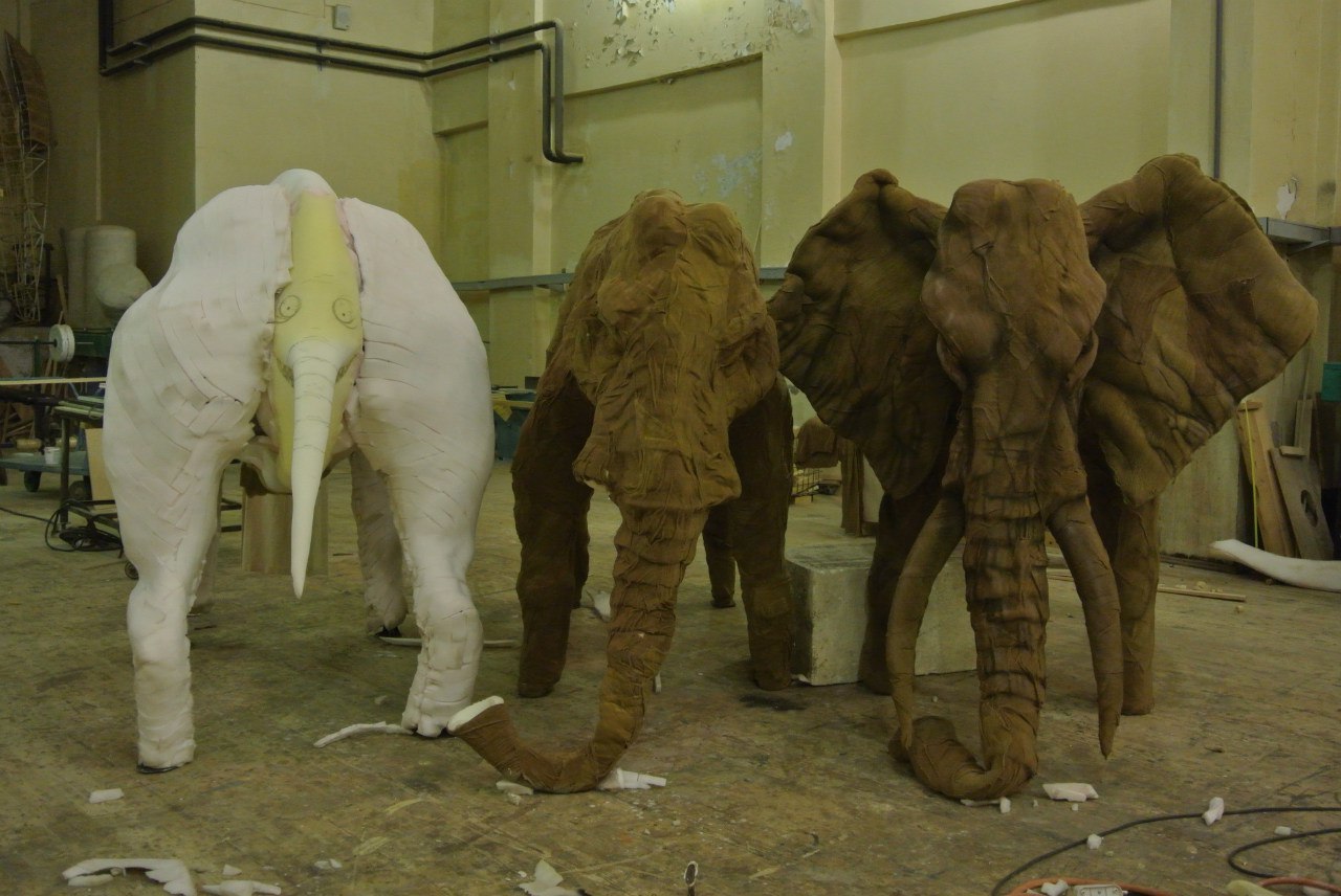 About elephants and Aida - My, Work, Handmade, Props, Opera and opera houses, Props, Play, Video, Longpost, Needlework with process