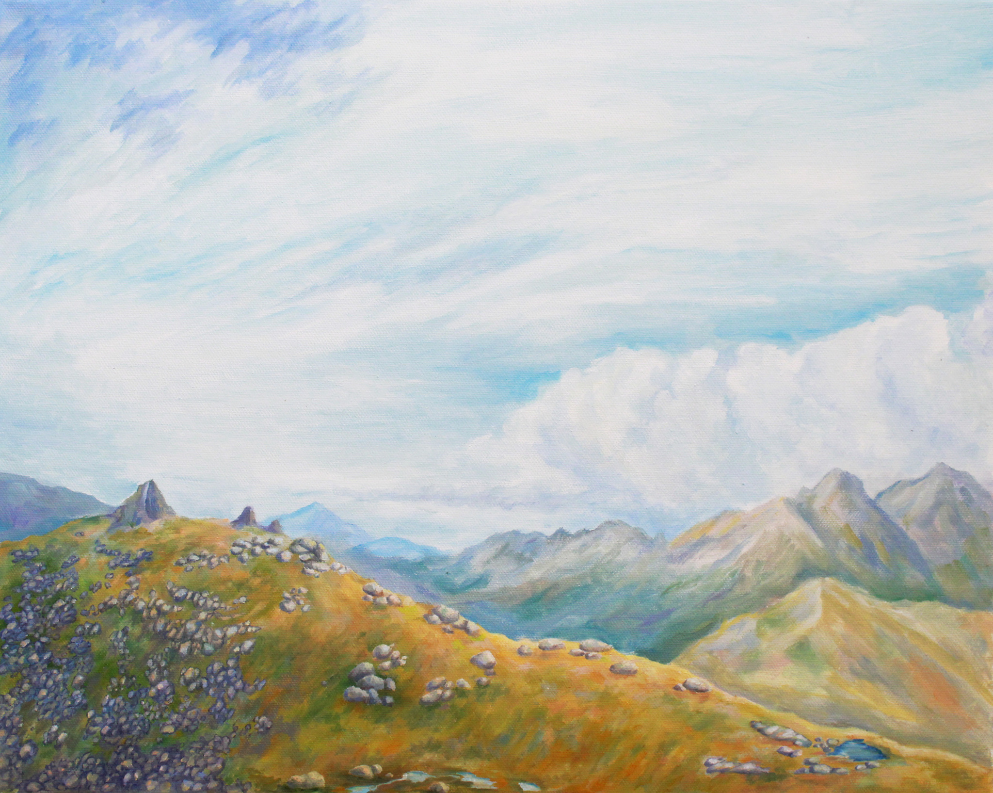 Mountains - My, Oil painting, Painting, Nature, The nature of Russia, Ergaki, The mountains