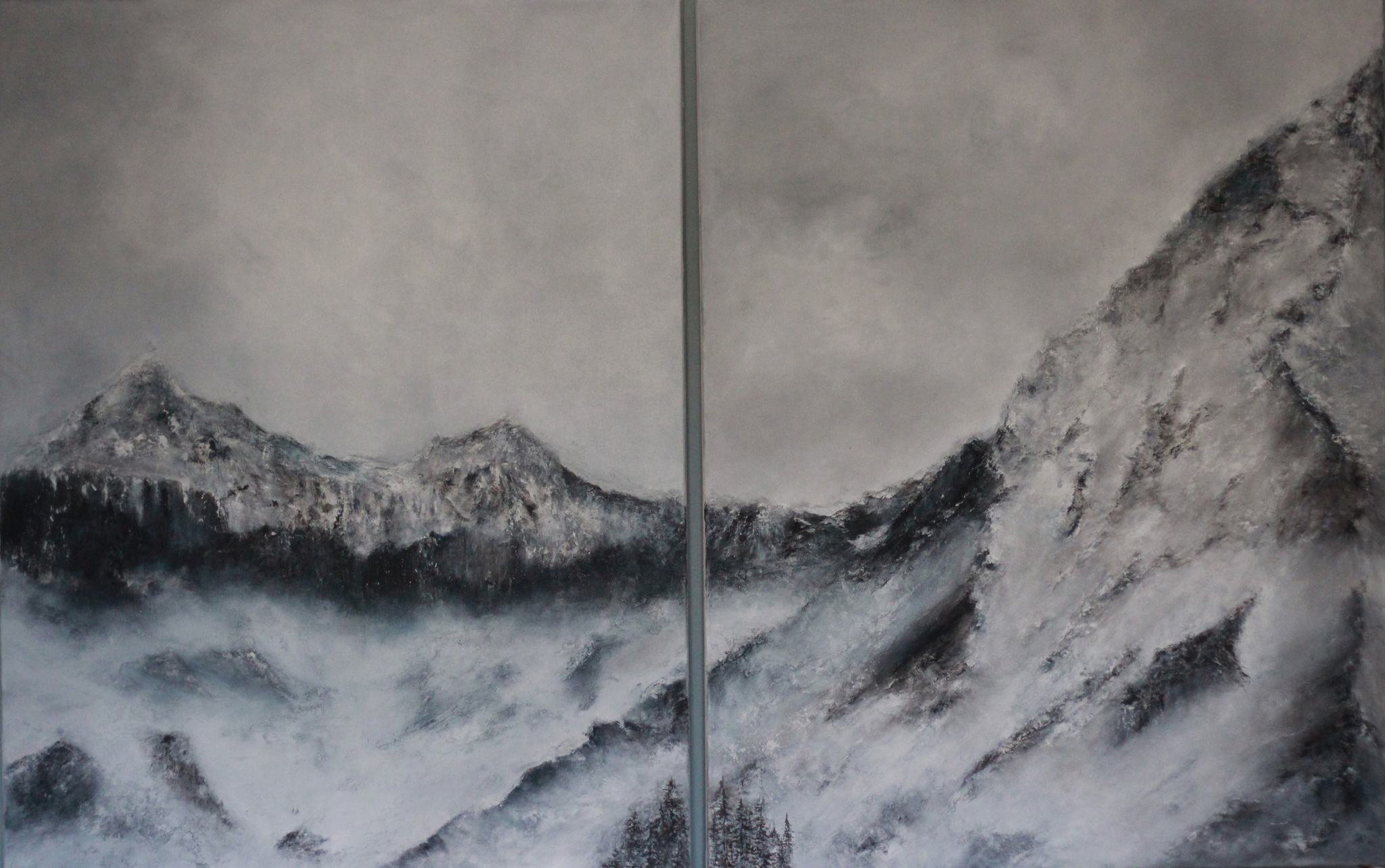 Cold and monochrome - My, Painting, Canvas, Longpost