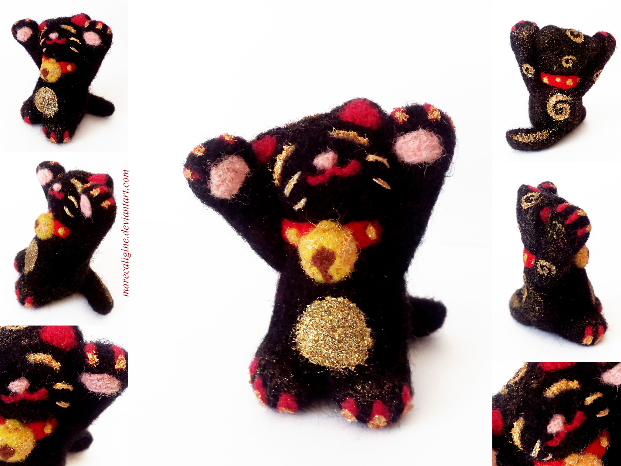 Maneki-neko (black) - My, cat, Maneki-Neko, Wallow