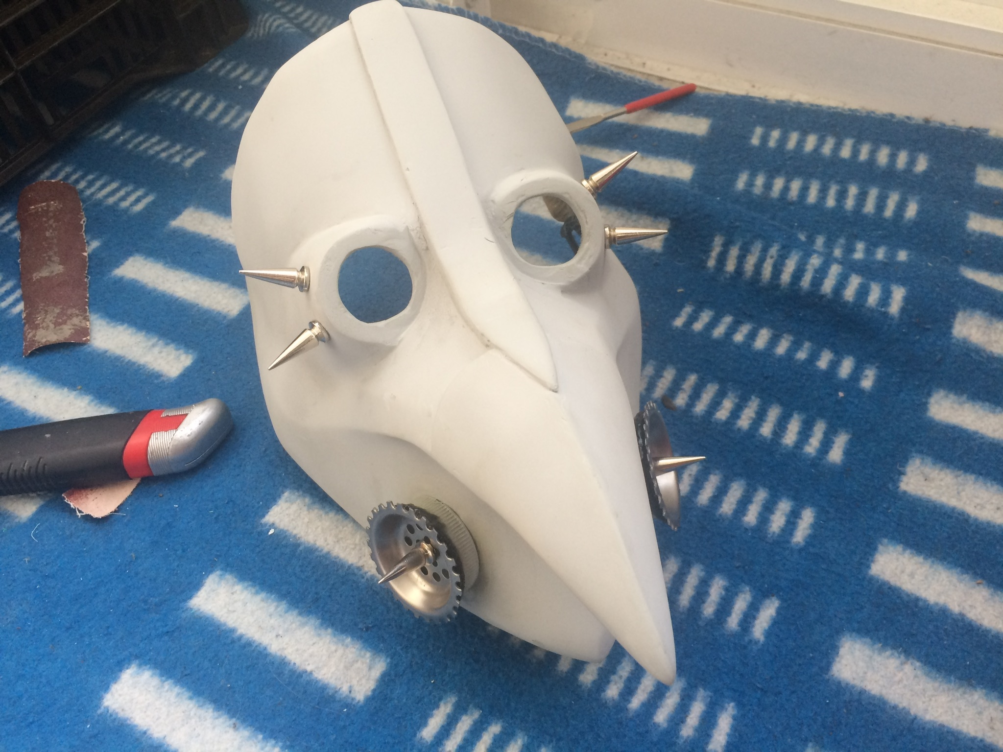 Plague Doctor mask in steampunk style. On the wave, so to speak - My, Plague Doctor, Pepakura, With your own hands, Creation, Longpost, Needlework with process, Papercraft