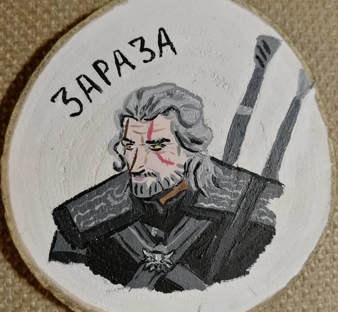 My wooden Witcher magnets - My, Magnet, Acrylic, With your own hands, Witcher, Longpost