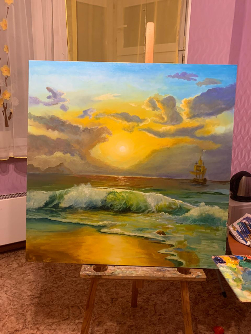 Oil painting “seascape” 2020, step by step - Oil painting, Painting, Butter, Moscow, Artist, Longpost