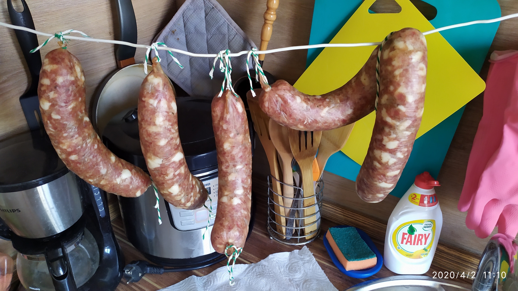 Dried sausage. First experience - My, Raw dried sausage, Homemade sausage, Longpost, Sausage, Recipe, Taganrog, Cooking