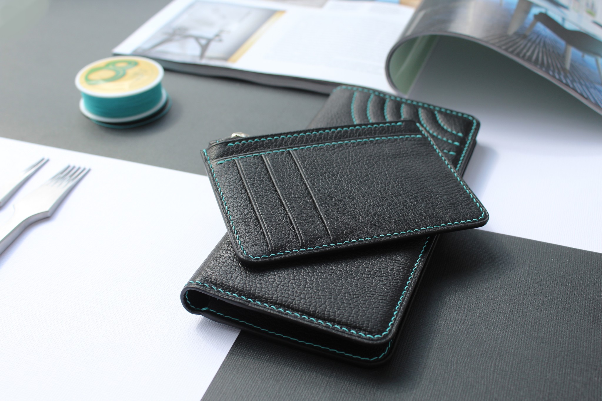 Longer and mini wallet - My, Leather products, With your own hands, Wallet, Handmade, Longer, Longpost, Needlework without process