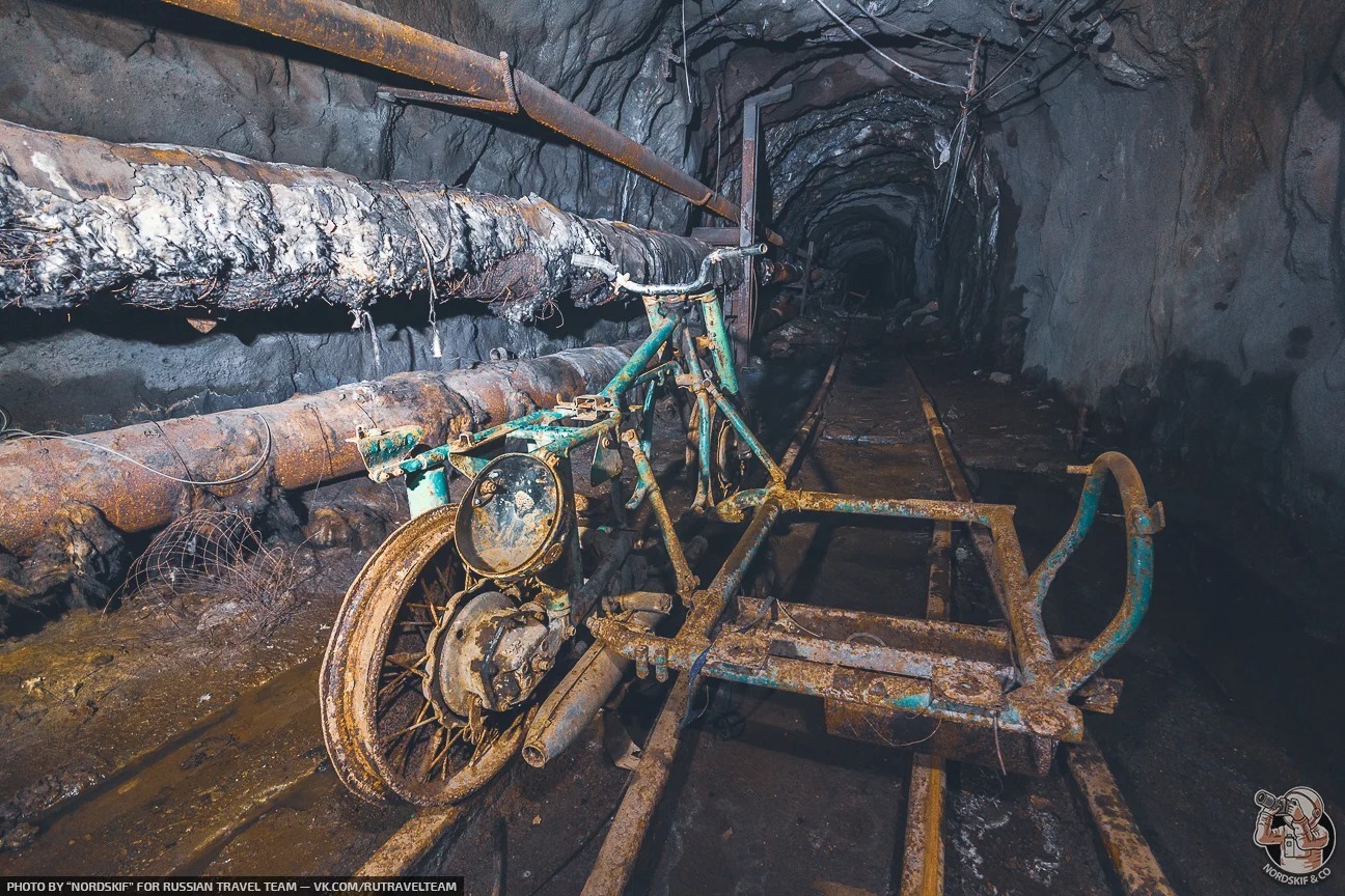 Where did you come from here? I went down 100 meters to the second horizon of the mine and found a “motorized tire” from a Ural motorcycle - My, Abandoned, Ural motorcycle, Motorized rubber, Longpost, Moto