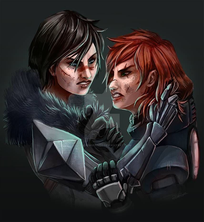 Who would win? - Mass effect, Dragon age 2, Shepard, Hawk, Drawing