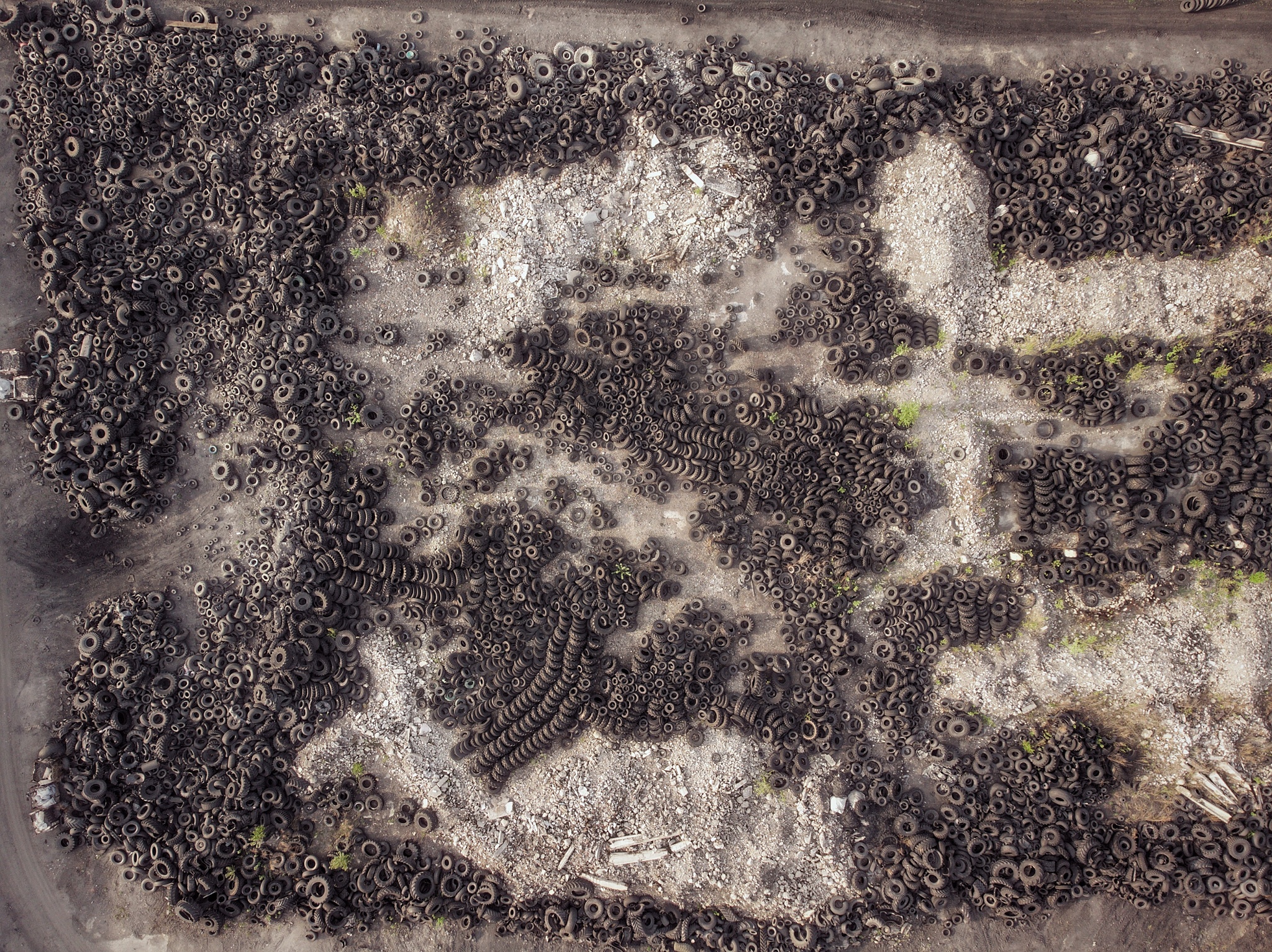 Tire dump in an industrial area - My, The photo, View from above, Aerial photography, Drone, Dump, Tires, Waste, Longpost