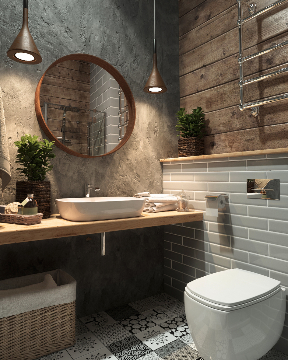 Correct loft - Render, 3D, Interior Design, Bathroom, Longpost