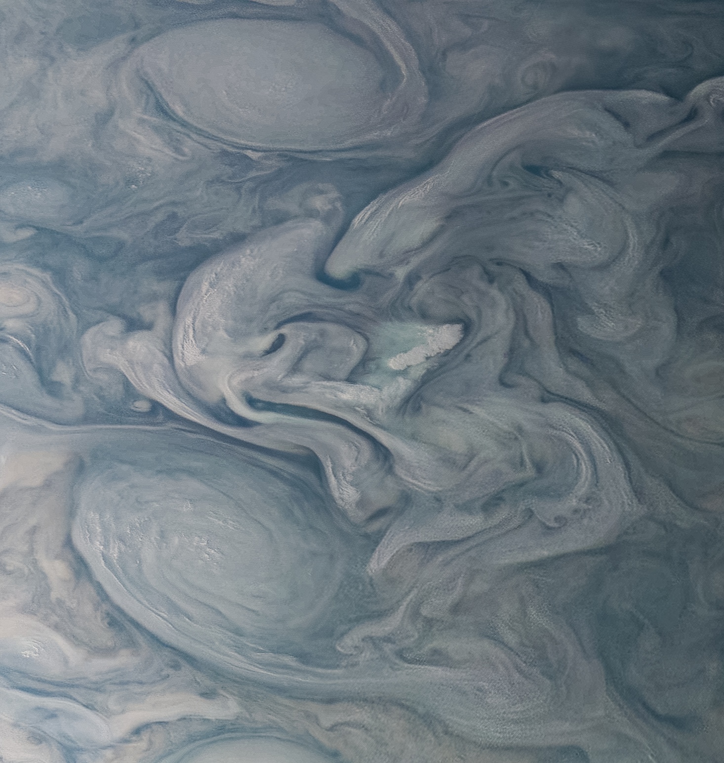 Bizarre shapes and bright colors of Jupiter's atmosphere in Juno images - Jupiter, Juno, Space, Longpost