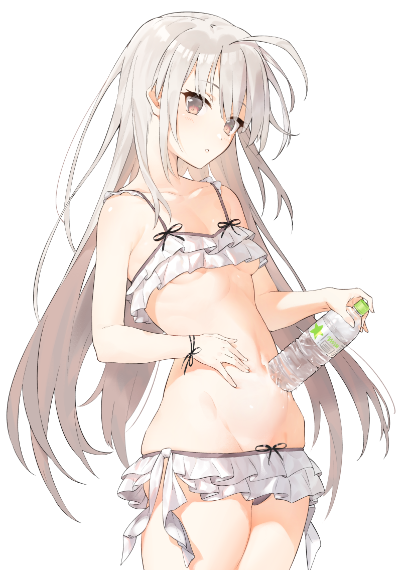 White hair - NSFW, Аниме, Anime Art, Original Character, Белые волосы, Нижнее белье, Купальник, Попа, Грудь, Длиннопост