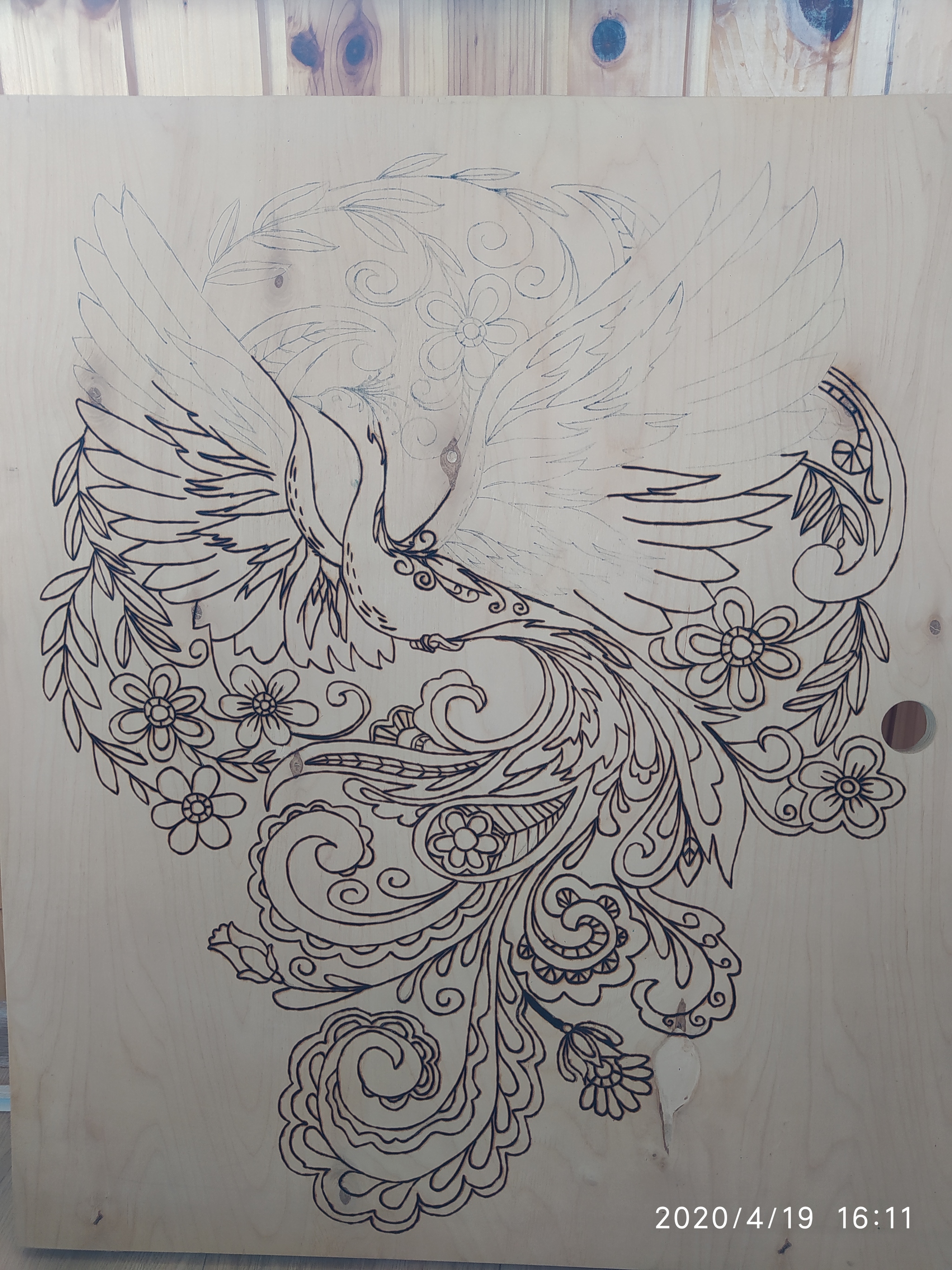 Well, here I am, doing it. Woodburning - My, Needlework, Longpost, Needlework with process, Pyrography, Firebird