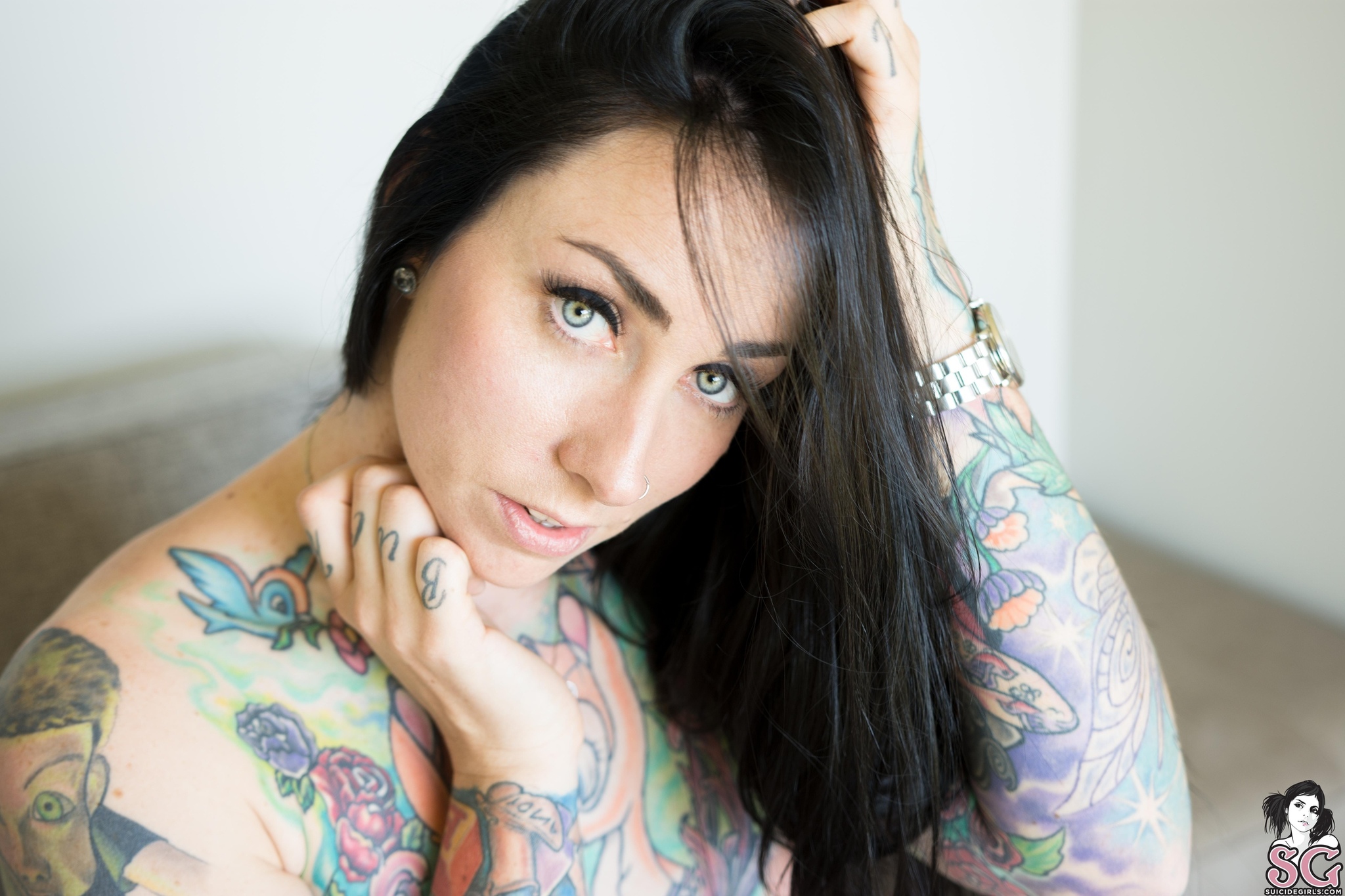 -For friend... - NSFW, Suicide girls, Girls, Erotic, Boobs, Breast, Tattoo, Beautiful girl, Naked, Longpost