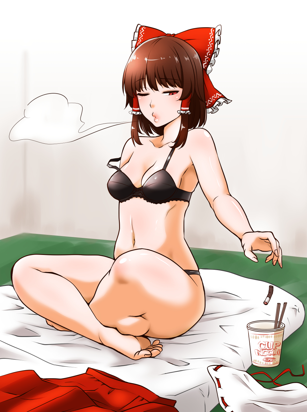 Touhou Project - NSFW, Anime, Not anime, Anime art, Touhou, Hakurei Reimu, Underwear