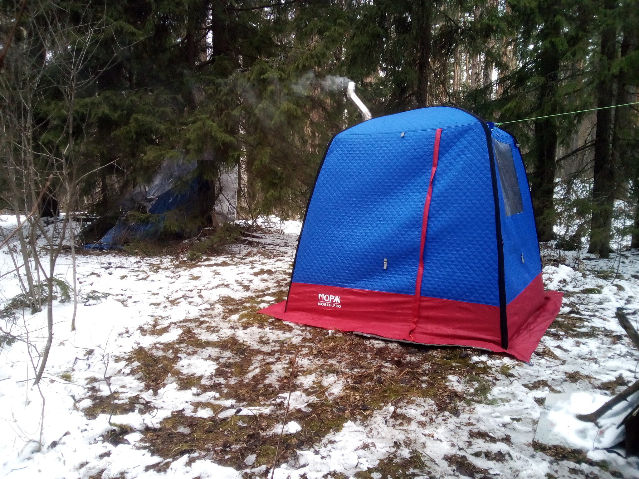 My friend and I went into the forest during an epidemic \ Coronavirus in the fresh air, or spending the night in a bathhouse - My, Survival, Coronavirus, Hike, Nature, Tent, Stove, PVD, Equipment, Video, Longpost