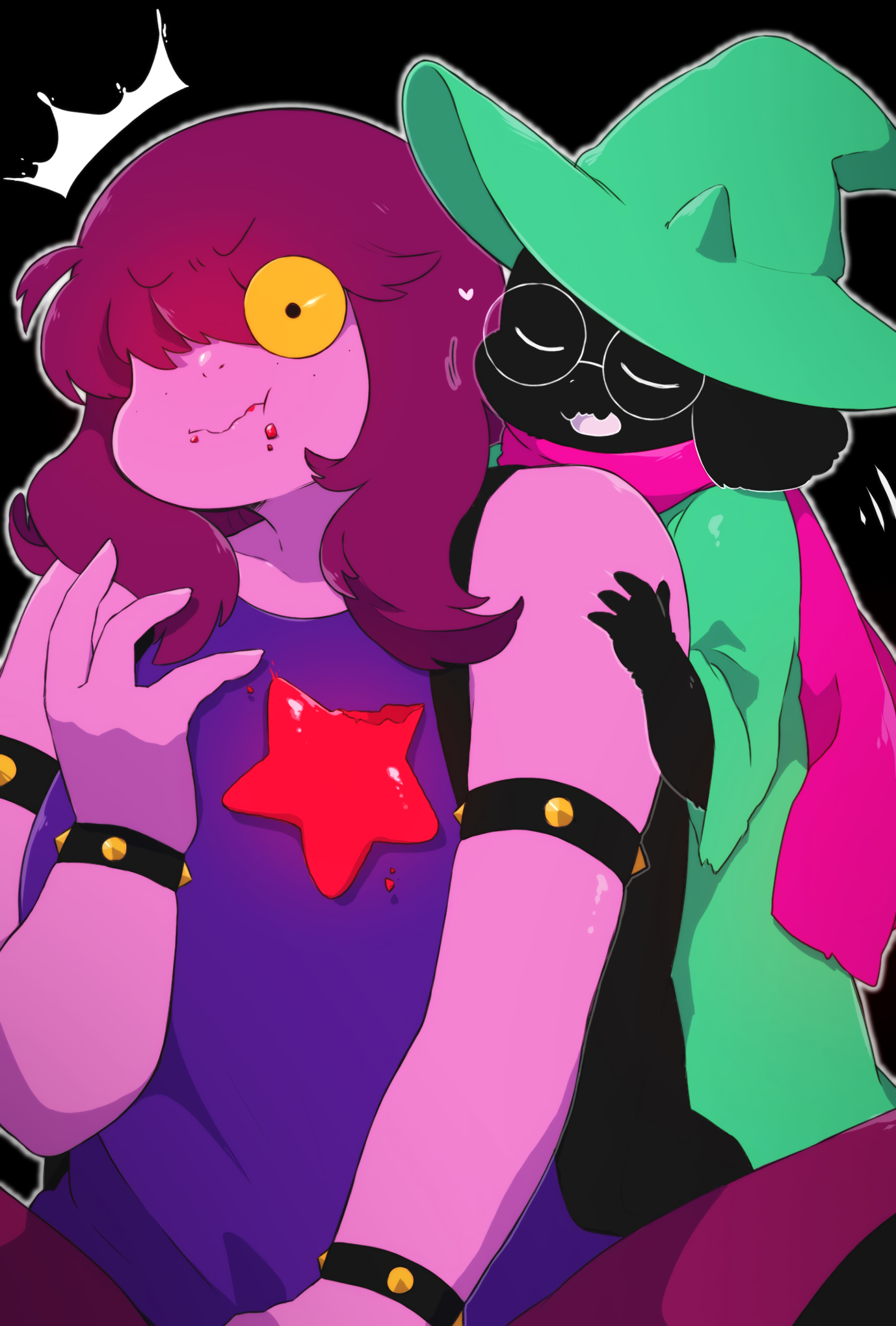 Полненькая Сьюзи и её друзья - Deltarune, Susie, Kris, Ralsei, Toriel, Полнота, Арт, Длиннопост, Noelle Holiday