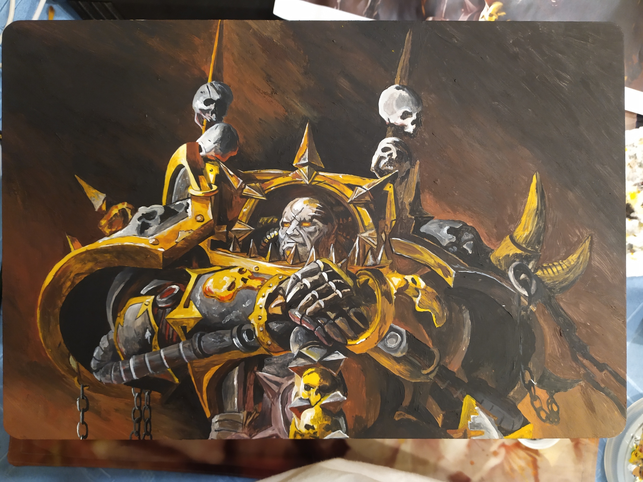 Through sweat and tears: part two. (Chaos this time.) Warhammer - My, Chaos, Gods of Chaos, Warhammer 40k, Creation, Casket, Longpost, Acrylic